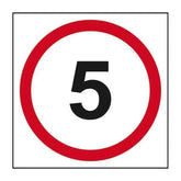 5 Mph Speed Limit Road Sign, 1.2mm Recyclable Polypropylene, W400mm x H400mm - Honesty Sales